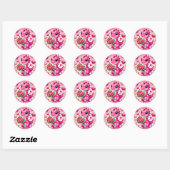 Girly Pop Dinosaur Ronde Sticker (Vel)