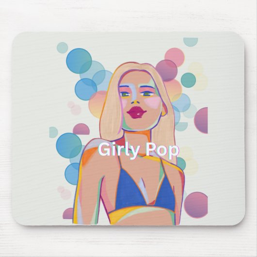 Girly pop party girl mouse pad muismat (Voorkant)