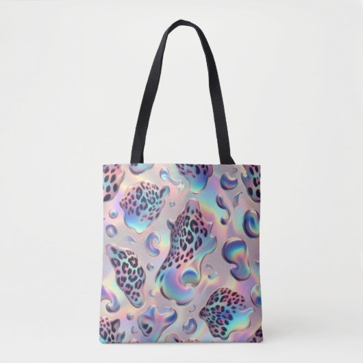 Girly Posh Leopard Print Opal Tote Bag (Voorkant)