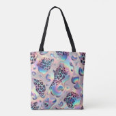 Girly Posh Leopard Print Opal Tote Bag (Achterkant)