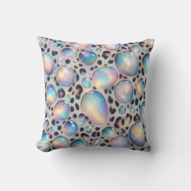 Girly Posh Luipaardprint Opal Kussen (Voorkant)