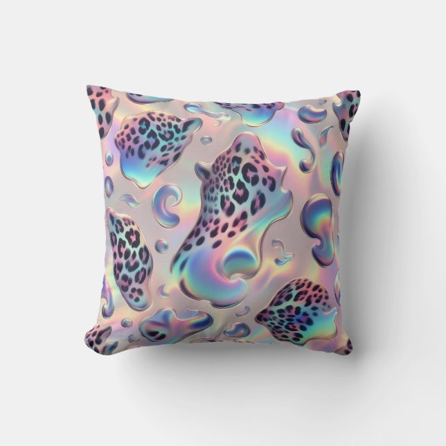Girly Posh Luipaardprint Opal Kussen (Voorkant)