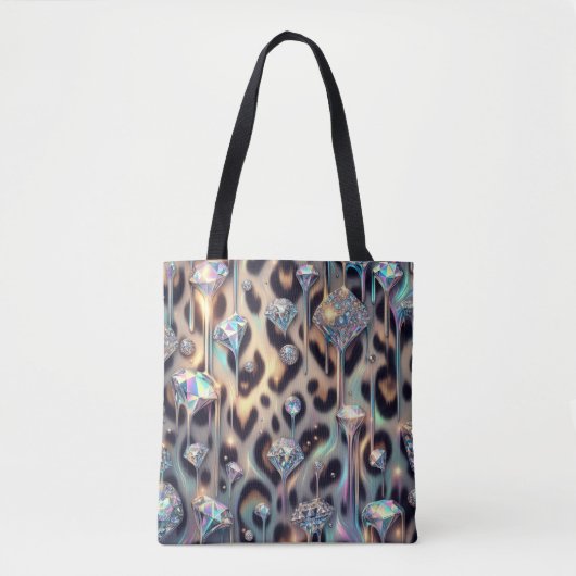Girly Posh Luipaardprint Opal Tote Tas (Voorkant)