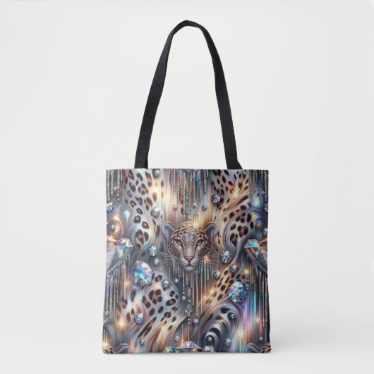 Girly Posh Luipaardprint Opal Tote Tas (Voorkant)