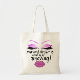 Girly Power Lashes Pink Kiss Lips Roos Aangepast Tote Bag