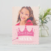 Girly Princess Cute Pink Birthday Party Kaart (Staand voorkant)