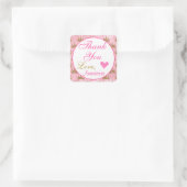 Girly Princess Pink en Gold Glitter Hartelijk dank Vierkante Sticker (Tas)
