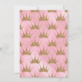 Girly Princess Pink & Gold Glitter First Birthday Kaart (Achterkant)