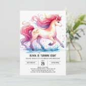 Girly Printable Horse Verjaardag Kaart (Staand voorkant)