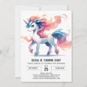 Girly Printable Horse Verjaardag Kaart (Voorkant)