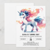 Girly Printable Horse Verjaardag Kaart (Voorkant / Achterkant)