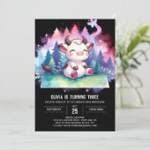 Girly Printable Koe Verjaardag Kaart (Staand voorkant)