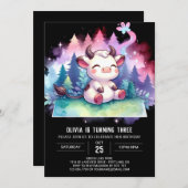 Girly Printable Koe Verjaardag Kaart (Voorkant / Achterkant)