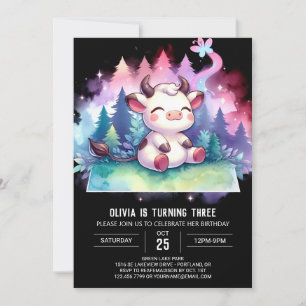 Girly Printable Koe Verjaardag Kaart