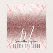 Girly Professional Pinky Glittery Monogram Visitekaartje (Buitenkant ongevouwen)