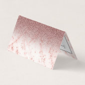 Girly Professional Pinky Glittery Monogram Visitekaartje (Achterkant)