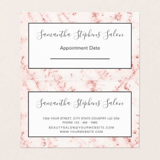 Girly Professional Pinky Glittery Monogram Visitekaartje (Binnenkant ongevouwen)