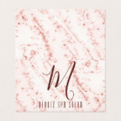 Girly Professionele Pinky Glitterij Monogram Salon Visitekaartje (Buitenkant ongevouwen)