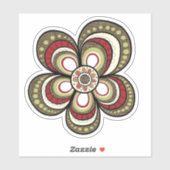 Girly Psychedelic Bloemenkunst Sticker (Vel)