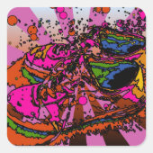 Girly Psychedelic Sneakers Vierkante Sticker (Voorkant)