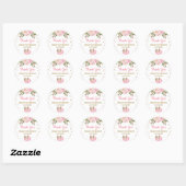 Girly Pumpkin Eerste 1e Verjaardag Herfst Baby sho Ronde Sticker (Vel)