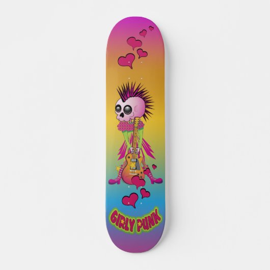 Girly Punk Rock Schaats Persoonlijk Skateboard (Voorkant)