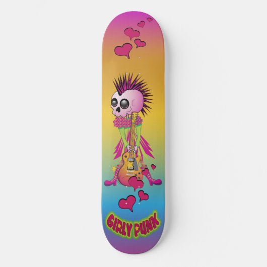 Girly Punk Rock Schaats Skateboard (Voorkant)