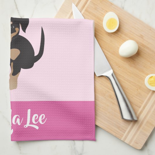 Girly Puppy  Dog Name Roze Theedoek (Quarter Fold)