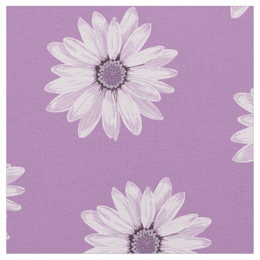 Girly Purple Flowers Pattern Stof (Close Up)
