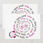Girly quote Goede smaak in muziek slechte smaak in Feestdagenkaart (Voorkant / Achterkant)