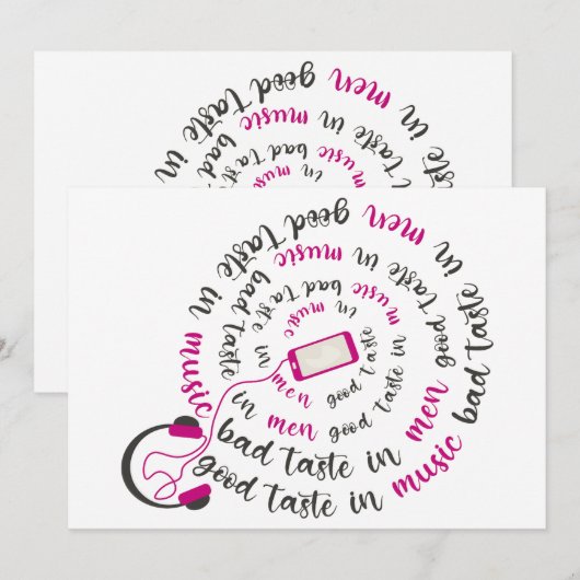 Girly quote Goede smaak in muziek slechte smaak in Feestdagenkaart (Voorkant / Achterkant)