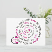 Girly quote Goede smaak in muziek slechte smaak in Feestdagenkaart (Staand voorkant)