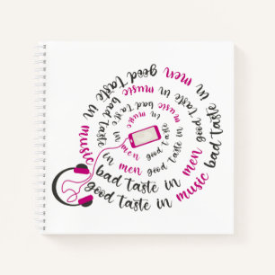 Girly quote Goede smaak in muziek slechte smaak in Notitieboek