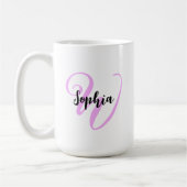 Girly Quote met Modern Monogram Initiaal & Naam Koffiemok (Links)