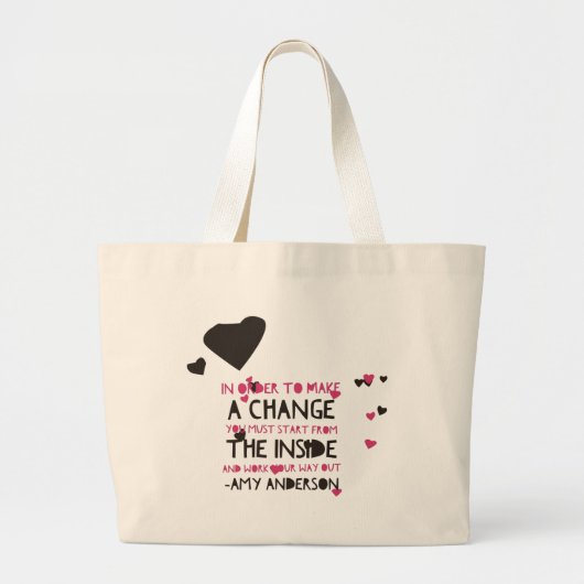 Girly Quotes Grote Tote Bag (Voorkant)