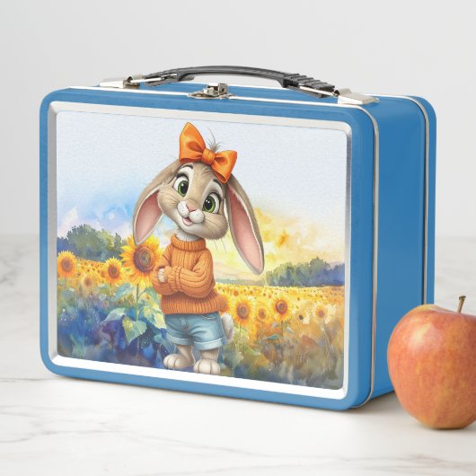 Girly rabbit sunflower field (In situ)