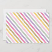 Girly Rainbow Clouds Confetti Pink Gold Birthday Kaart (Achterkant)