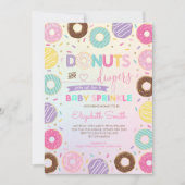 Girly Rainbow Donuts Diapers Baby Sprinkle Shower Kaart (Voorkant)