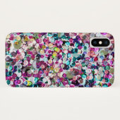 Girly Rainbow Faux Sequins Bling Case-Mate iPhone Case (Achterkant (horizontaal))