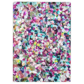 Girly Rainbow Faux Sequins Bling Klembord (Achterkant)