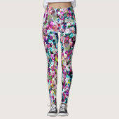 Girly Rainbow Faux Sequins Bling Leggings (Voorkant)