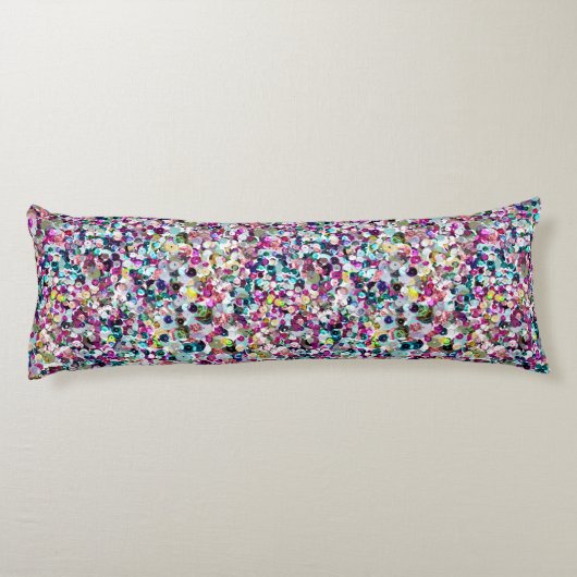 Girly Rainbow Faux Sequins Bling Lichaamskussen (Achterkant)
