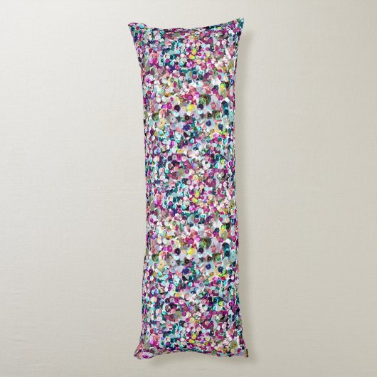 Girly Rainbow Faux Sequins Bling Lichaamskussen (Achterkant (Verticaal))