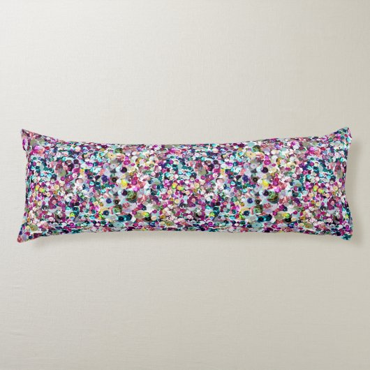 Girly Rainbow Faux Sequins Bling Lichaamskussen (Voorkant)