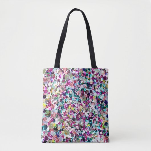Girly Rainbow Faux Sequins Tote Bag (Voorkant)