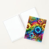 Girly Rainbow Floral Flower Monogram Notitieboek (Binnen)