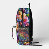 Girly Rainbow Flowers with Glitter Drips Backpack Bedrukte Rugzak (Rechts)