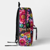 Girly Rainbow Flowers with Glitter Drips Backpack Bedrukte Rugzak (Links)