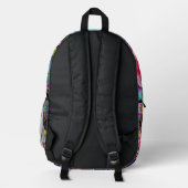 Girly Rainbow Flowers with Glitter Drips Backpack Bedrukte Rugzak (Achterkant)