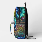 Girly Rainbow Flowers with Glitter Drips Backpack Bedrukte Rugzak (Rechts)